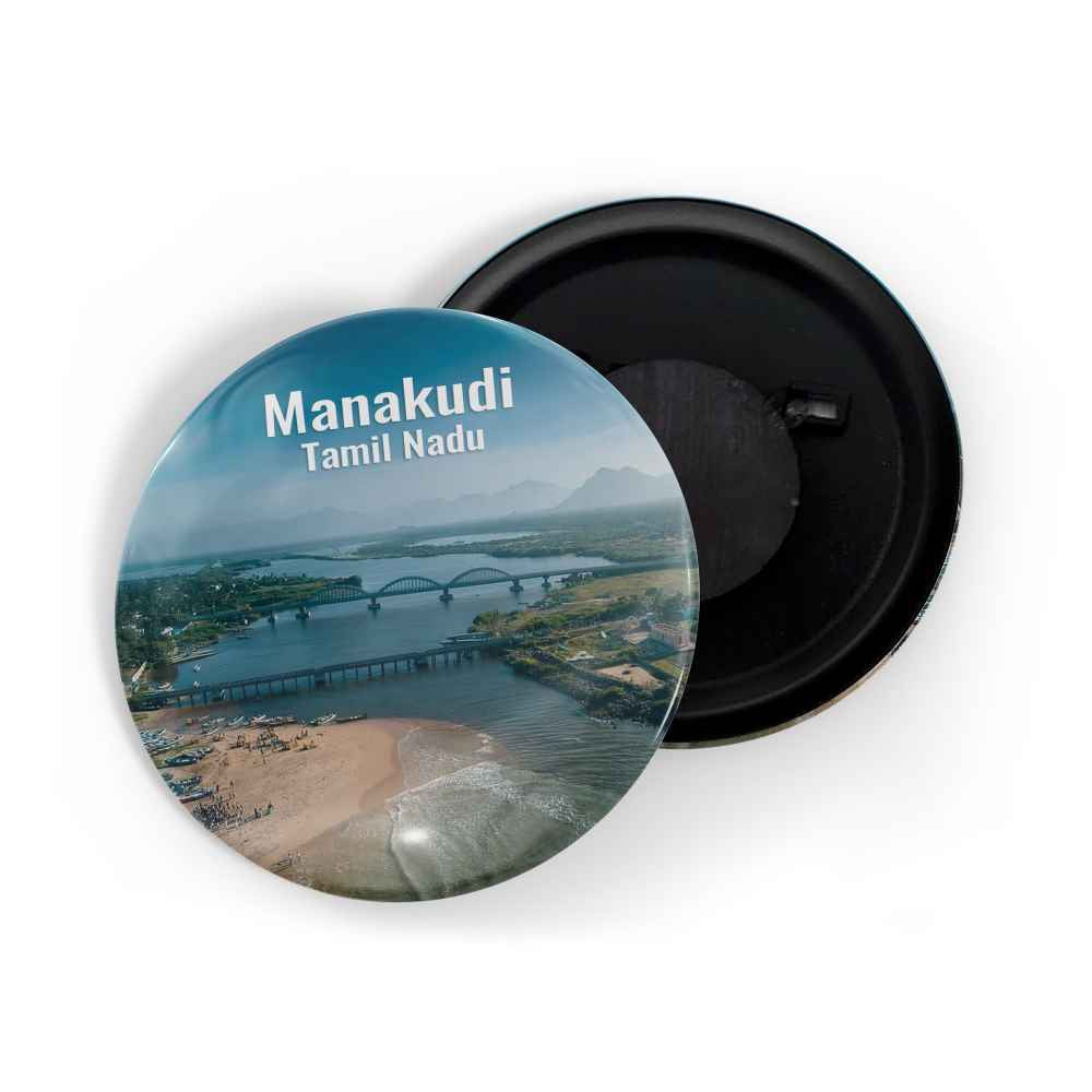 dhcrafts Fridge Magnet Multicolor Manakudi Tamil nadu Tourist Place Glossy Finish Design Pack of 1 (58mm)